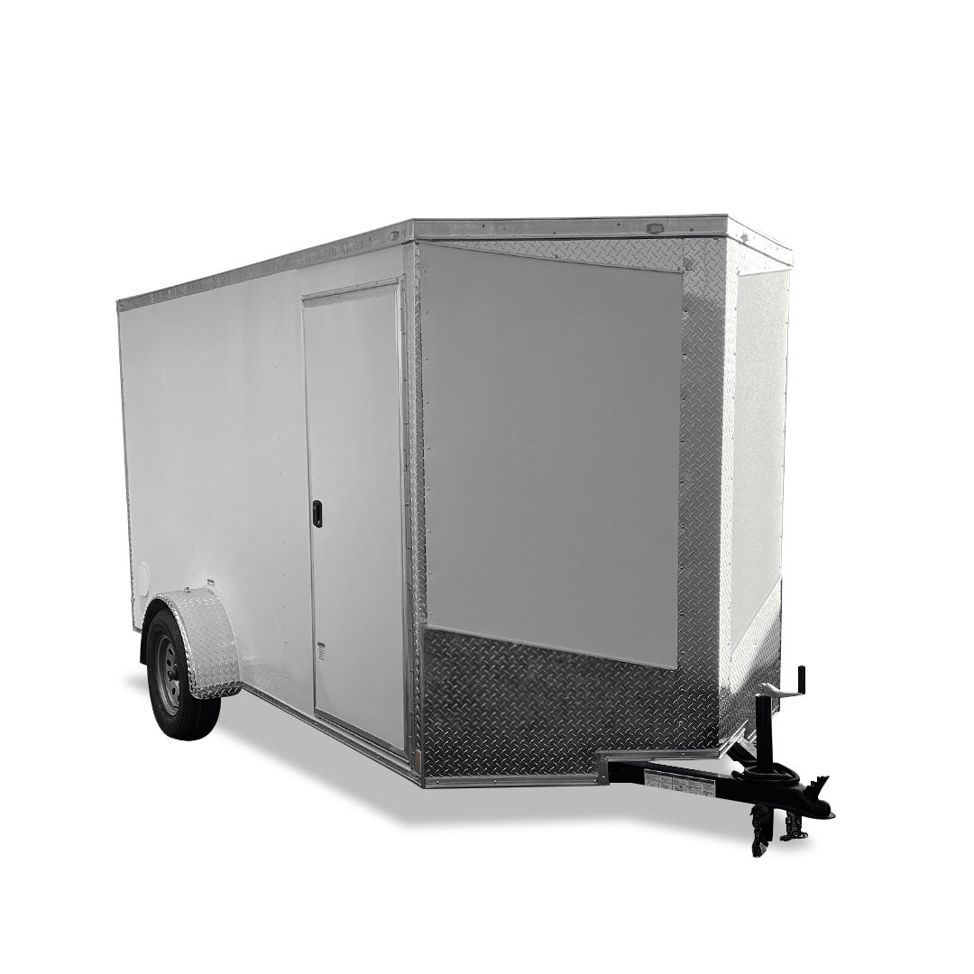 6x12 Single Axle White Cargo Trailer Overland Trailers