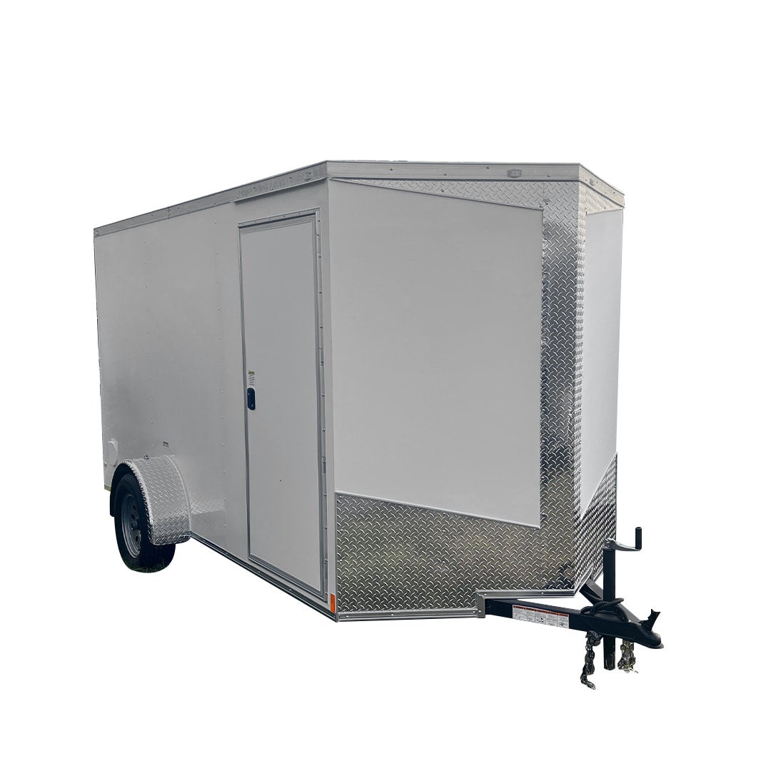 6x12 Single Axle White Cargo Trailer Overland Trailers