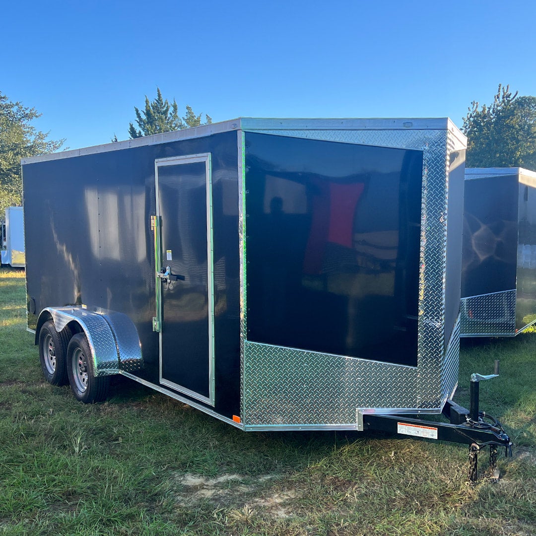 7x16 Tandem Axle Black Cargo Trailer Overland Trailers